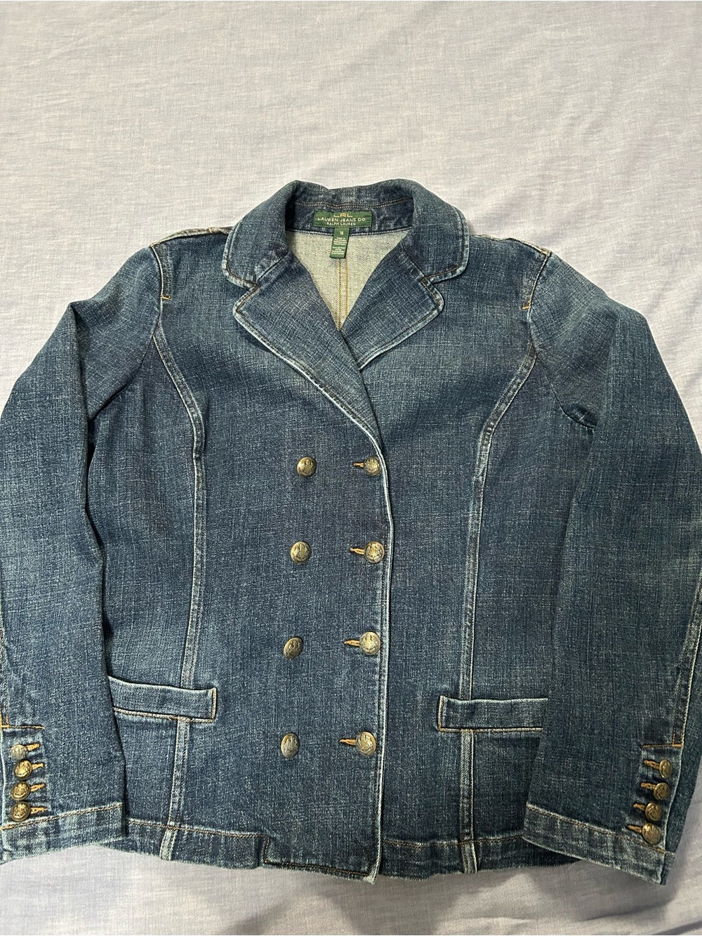 Ralph Lauren Dark Blue Denim Double-Breasted Jean Jacket